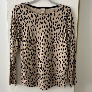 Animal Print Pullover Sweater/Long Sleeve Top
